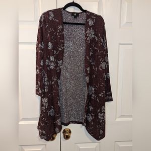 iZ Byer cardigan burgundy with a floral pattern